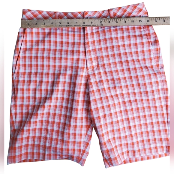 Walter Hagen Orange and White Checkered Men's Shorts. 32 - Picture 9 of 12